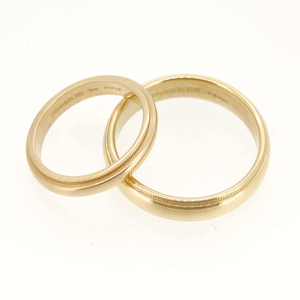 Matching Pair of 18ct Gold Tiffany & Co Wedding Bands – Krafft Jewellers