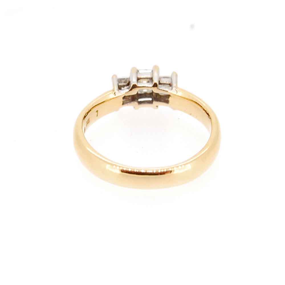 18ct Gold Ring with 3 Millenium Cut Diamonds – Krafft Jewellers