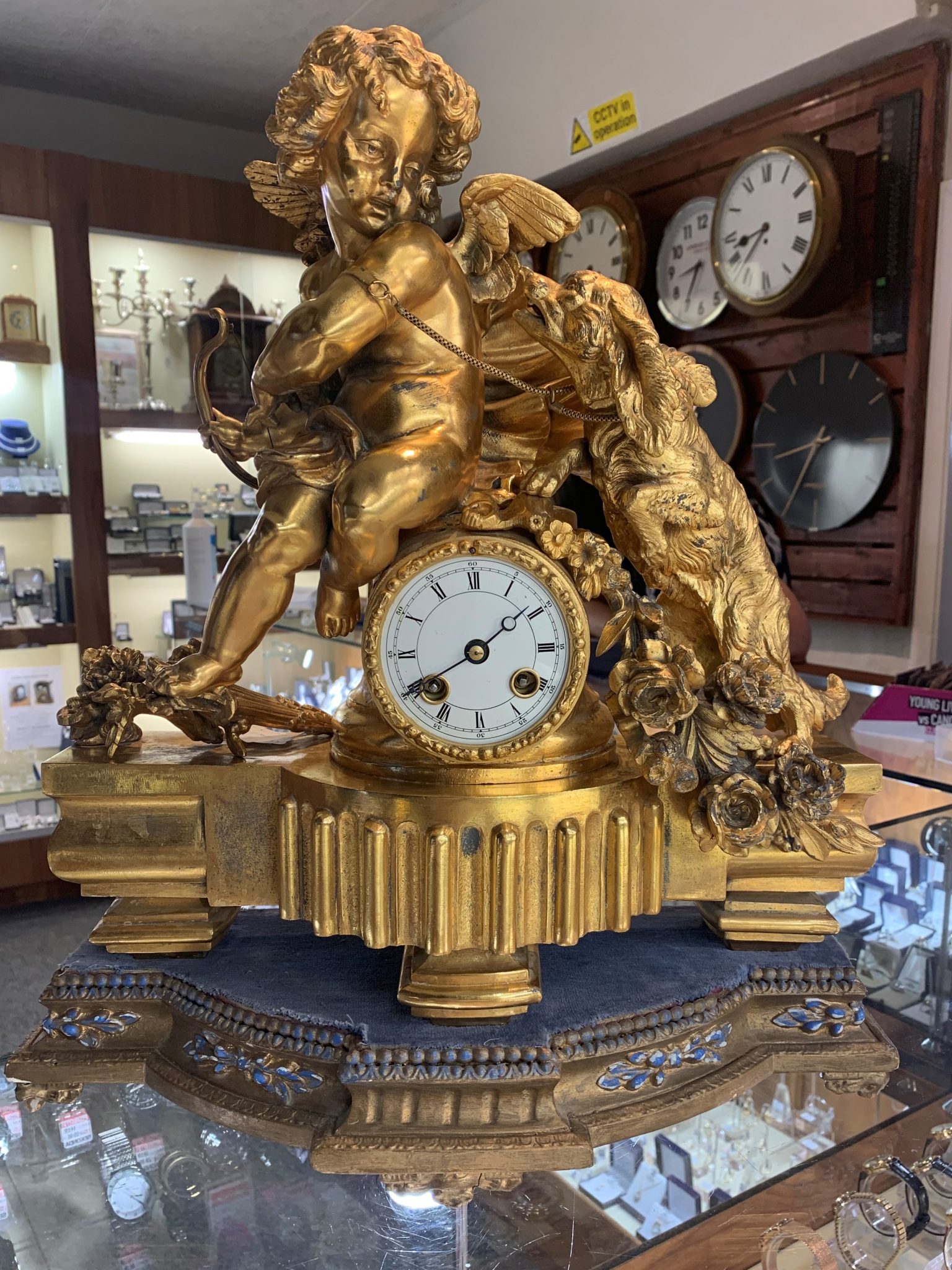Antique Striking Mantle Piece Clock Circa 1870, with base, fully